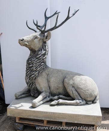 Lifesize Stone Bronze Scottish Stag XL Elk Moose Caribou